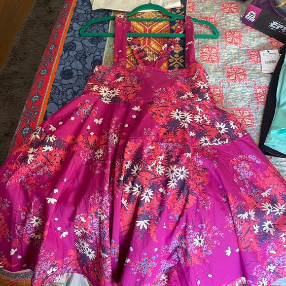 Free People Cross Tie “Pop Combo” Dress Size Medium - Picture 4 of 6